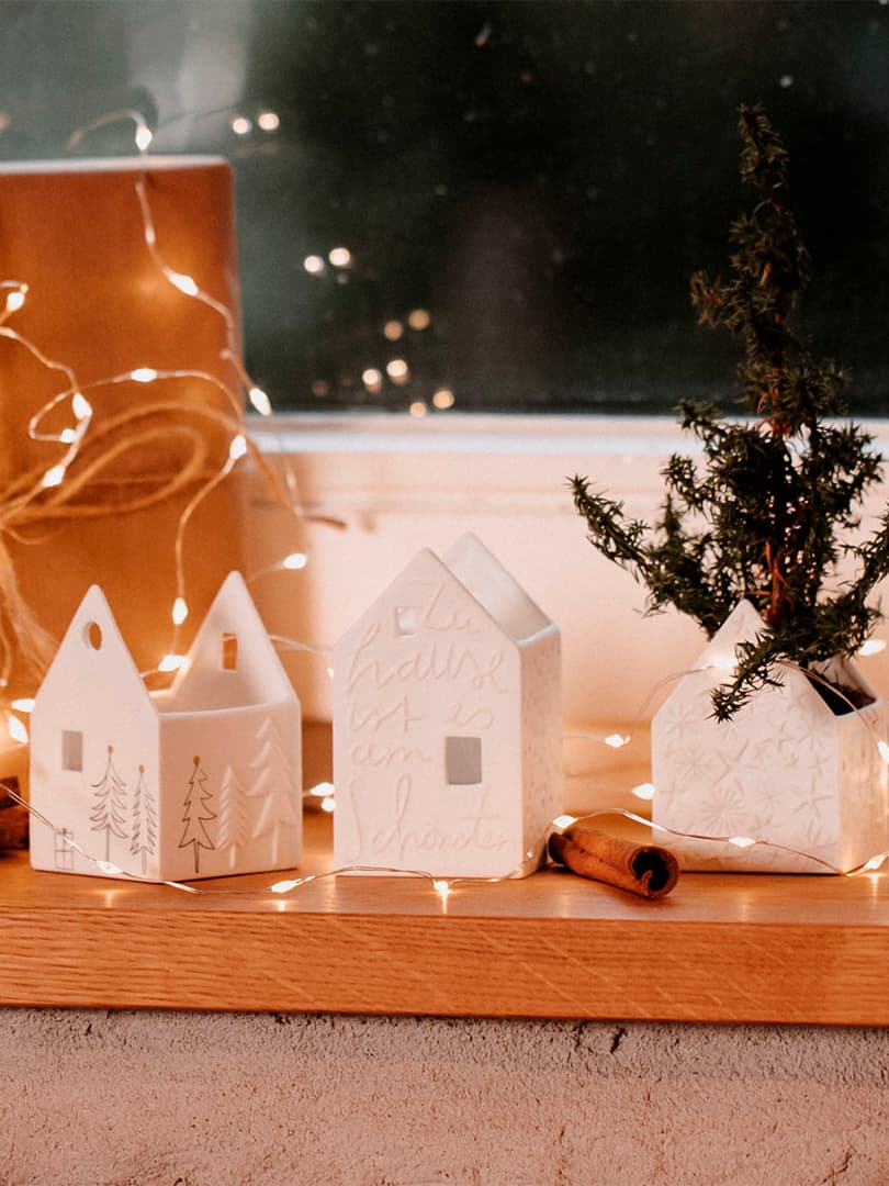 Casetta Portacandele in Porcellana