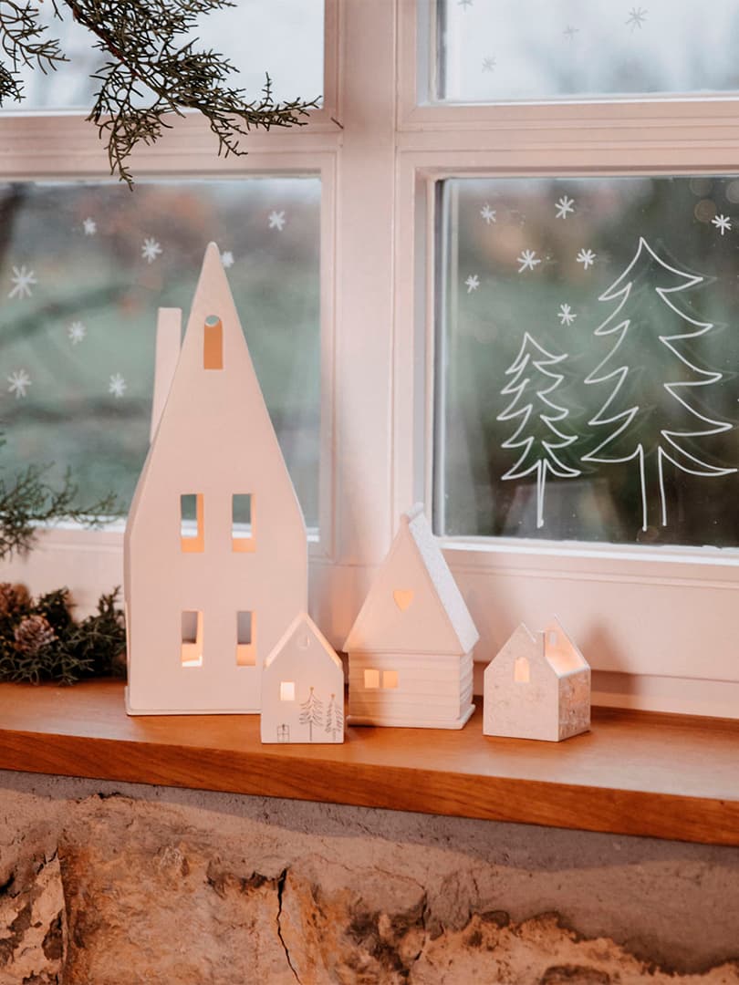 Casetta Portacandele in Porcellana