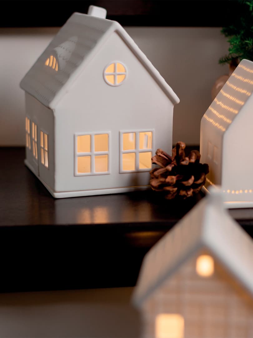 Casetta Portacandele in Porcellana