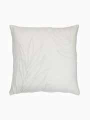 Cuscino Foglie Fine Quadrato in Poliestere Bianco