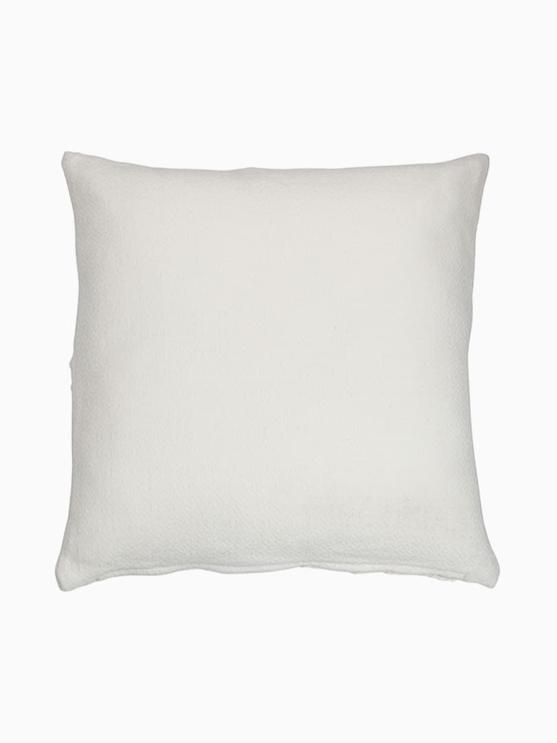 Cuscino Foglie Fine Quadrato in Poliestere Bianco