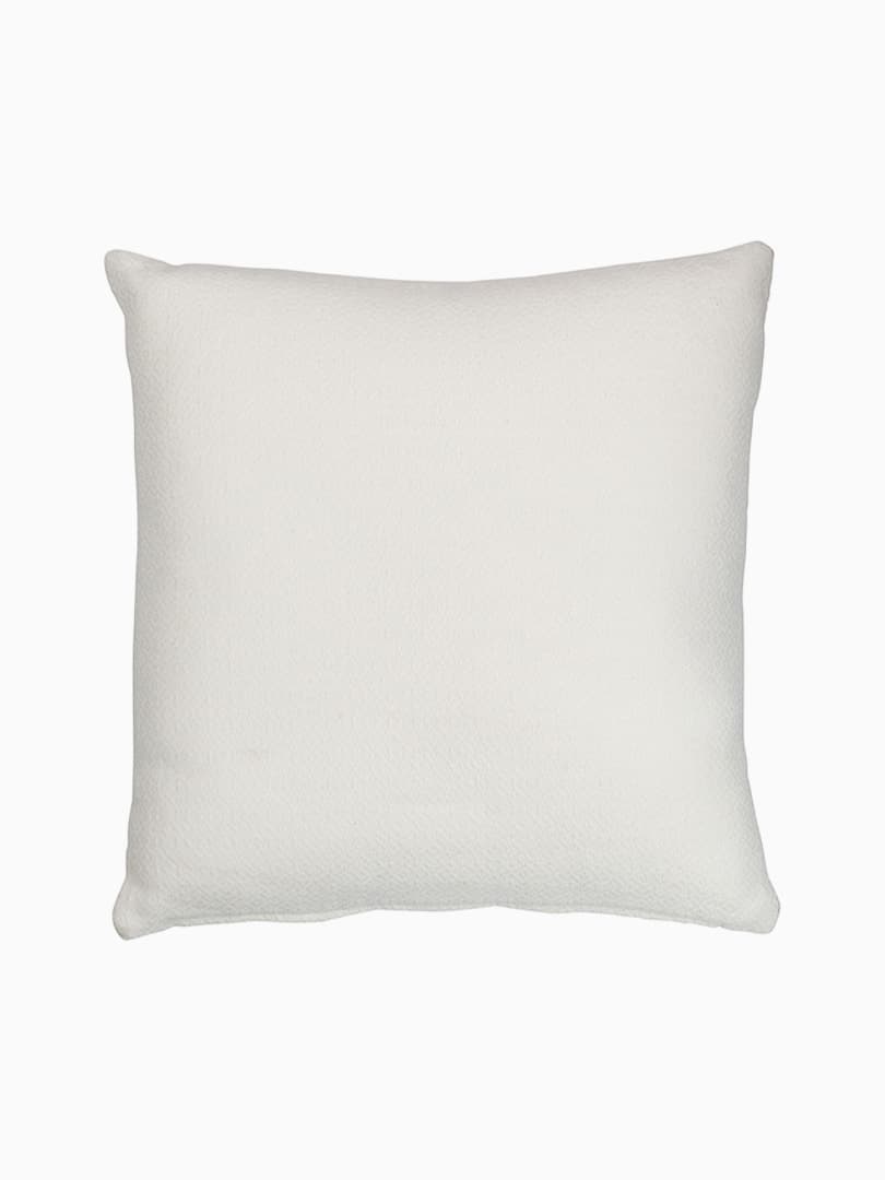 Cuscino Foglie Quadrato Poliestere Bianco