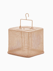 Lanterna Cubo in Tessuto Colore Sabbia