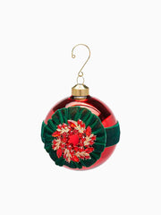 Palla in Vetro Rosso con Gemme