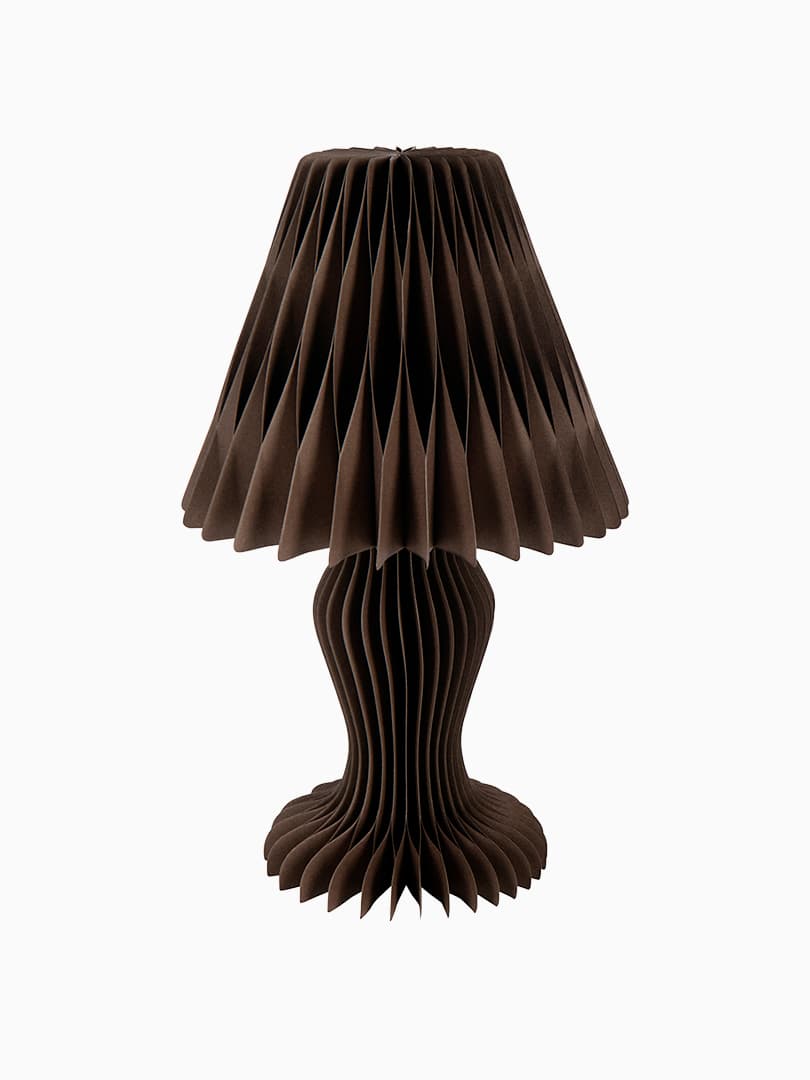 Paralume Vintage Pieghevole Carta Marrone Scuro