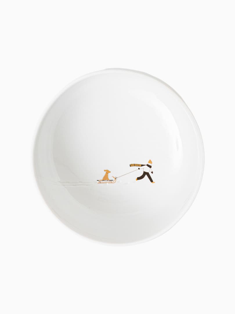 Piatto Fondo in Porcellana Slittino