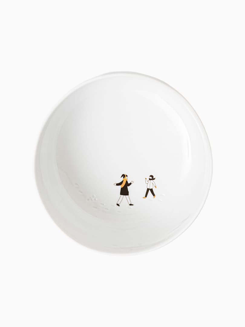 Piatto Fondo in Porcellana Battaglia Palle di Neve