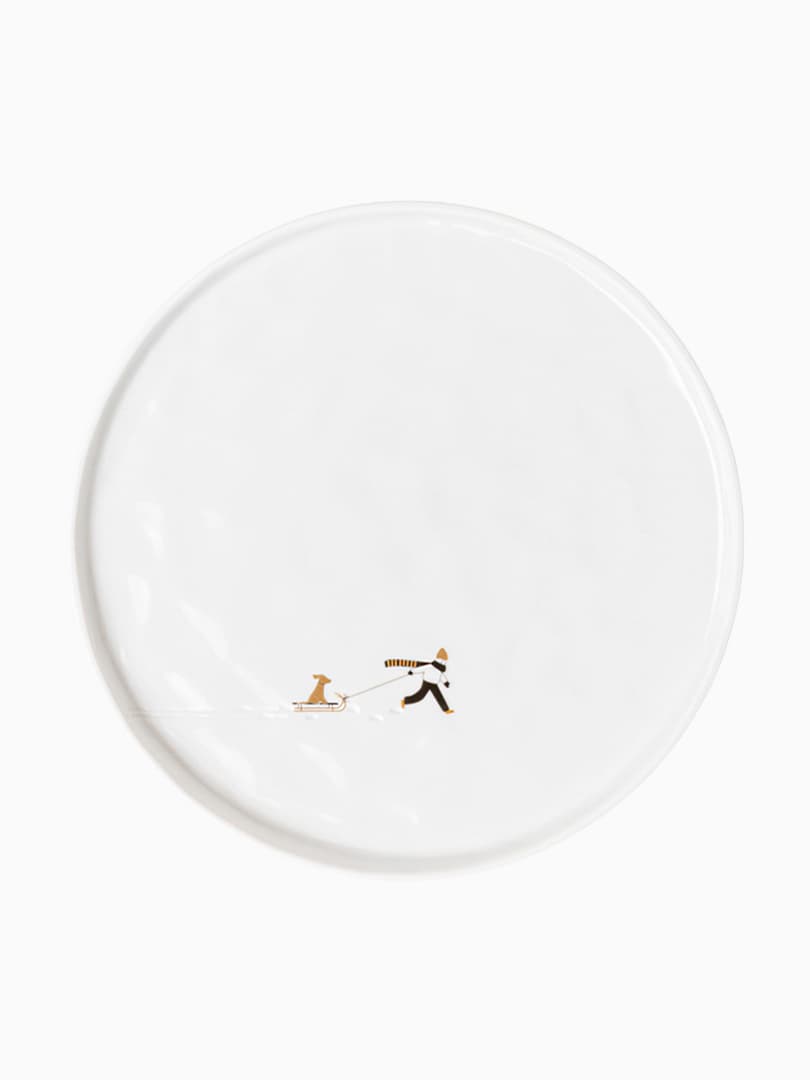 Piatto Piano in Porcellana Slittino