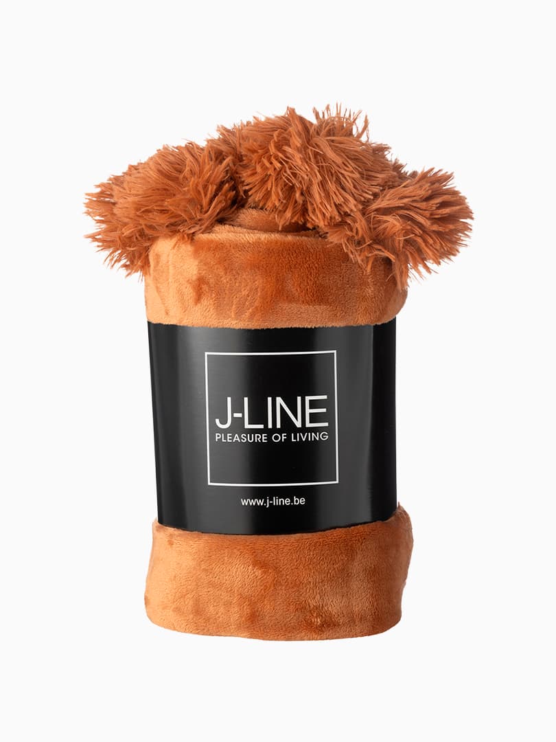 Plaid Pompon color Ruggine