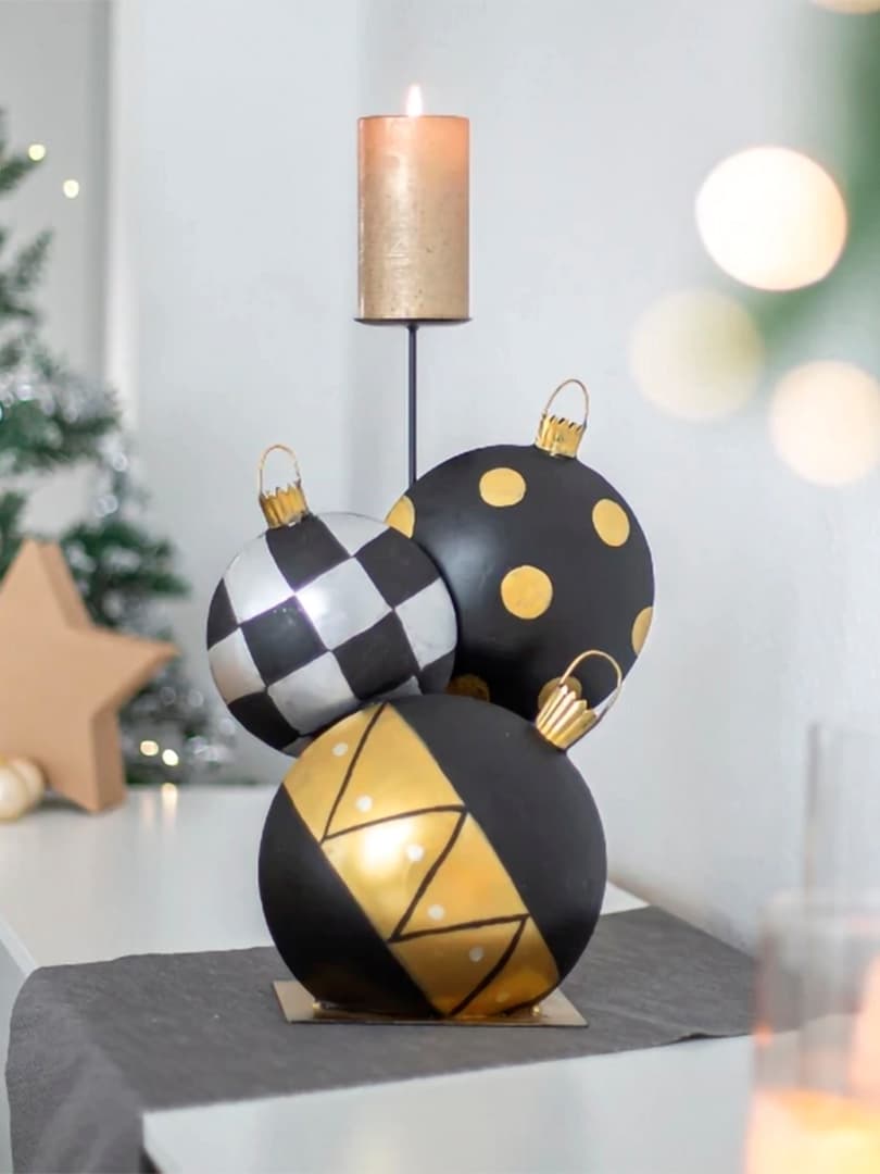 Portacandele black and gold