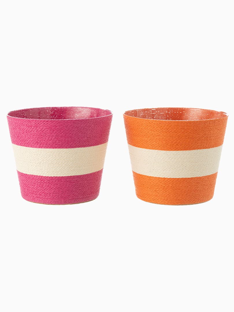 Portavasi Corde Extra Large Rosa e Arancione Assortimento di 2