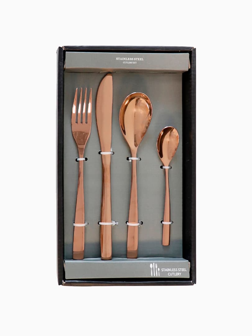 Set 24 Posate in Acciaio Oro Rosa