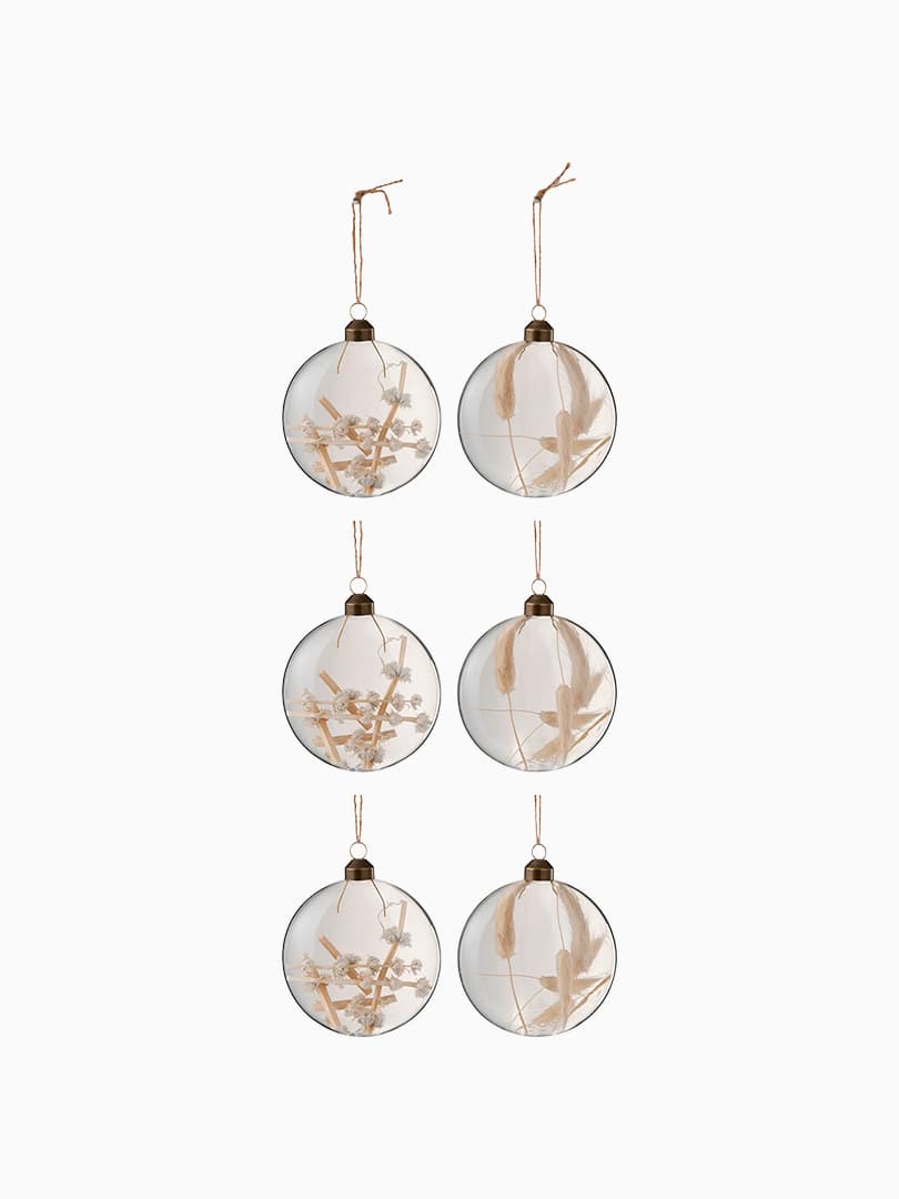 Set 6 Palline Dry Flowers