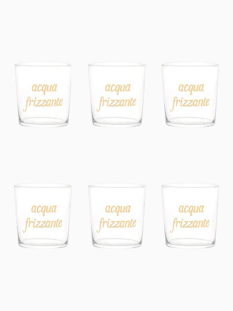 Set 6 bicchieri Acqua Frizzante Decoro Oro