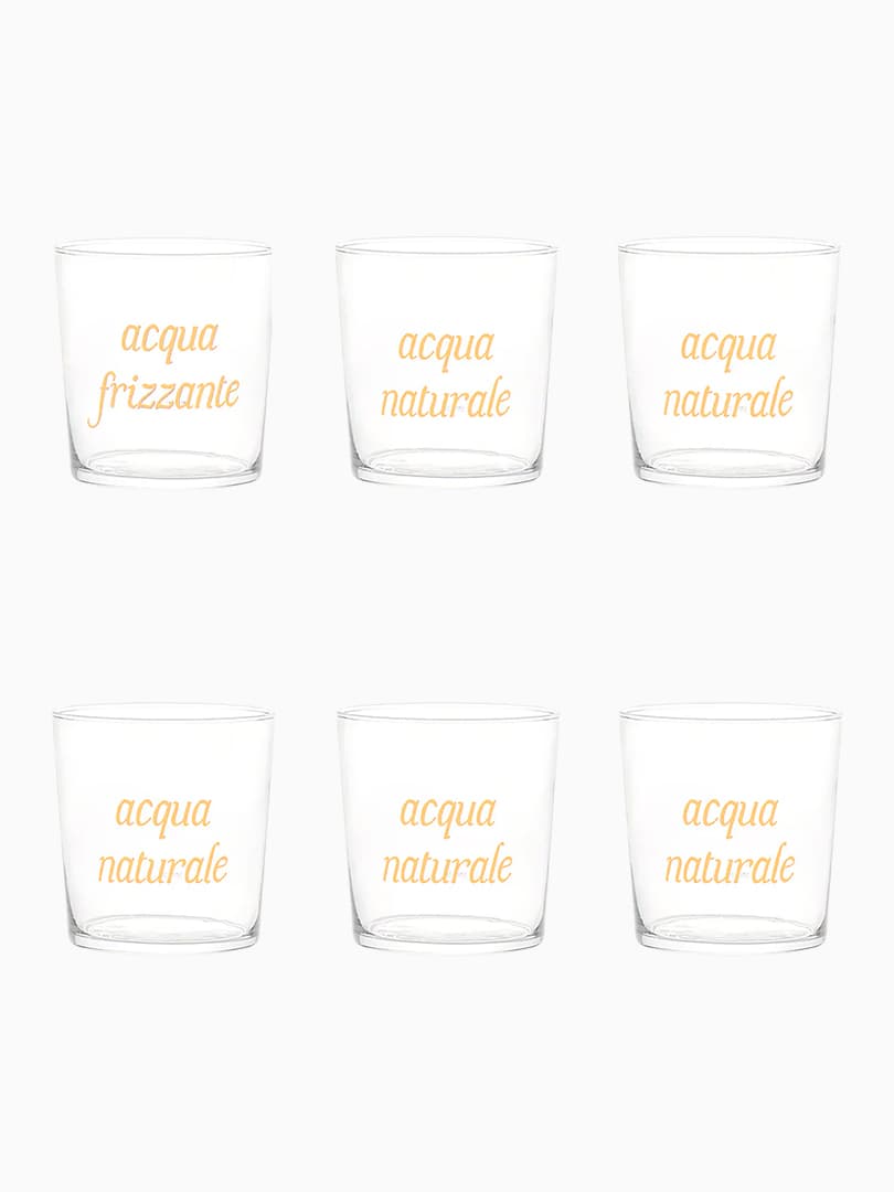 Set 6 bicchieri Acqua Naturale Decoro Oro