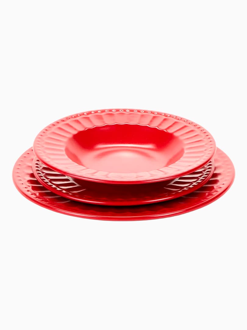 Set Piatti Rosso Opaco