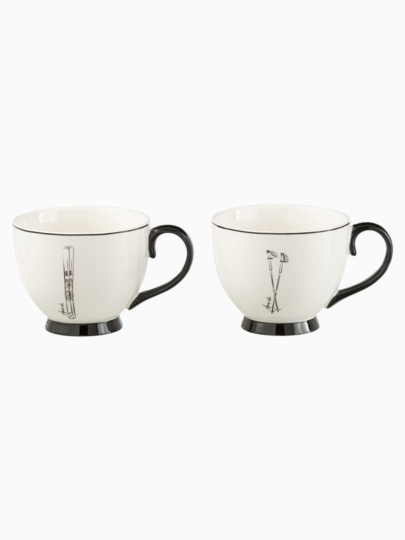 Set di 2 Tazze in Ceramica con Illustrazioni