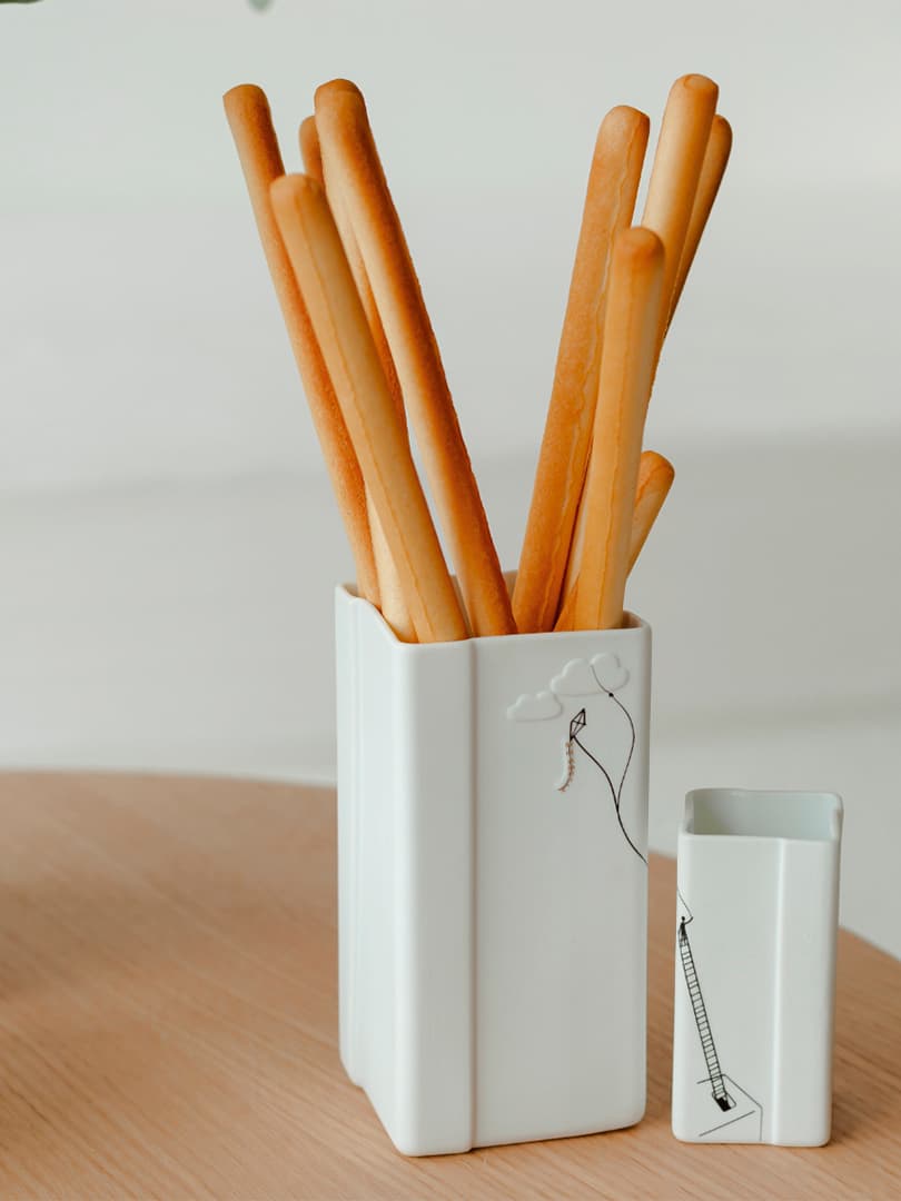 Set di 2 Vasi in Porcellana Picture Stories