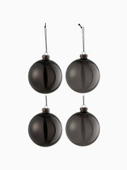 Set di 4 Palline di Natale 2+2 Nero Medium