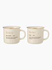 Tazza Messaggio Family Home Ceramica Oro Assortimento di 2