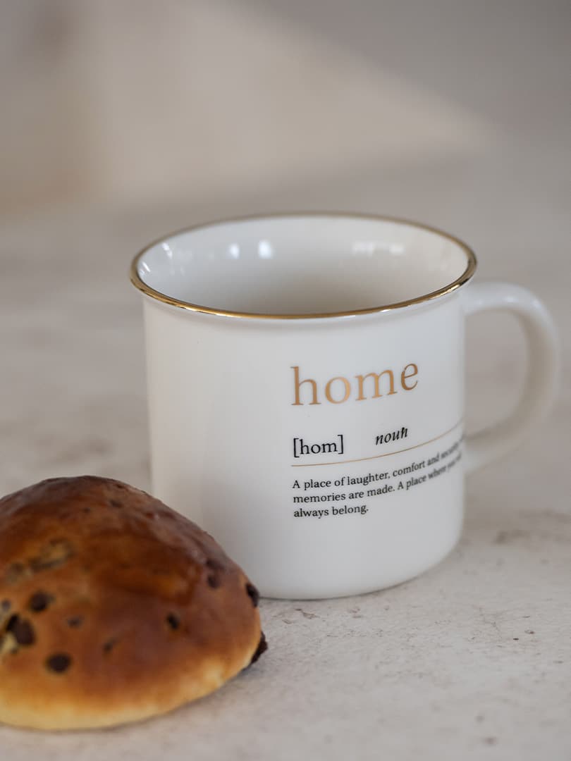 Tazza Messaggio Family Home Ceramica Oro Assortimento di 2