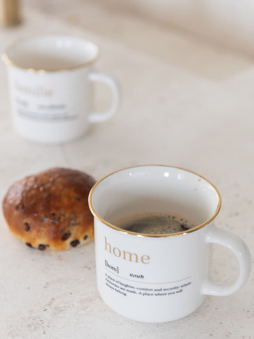 Tazza Messaggio Family Home Ceramica Oro Assortimento di 2