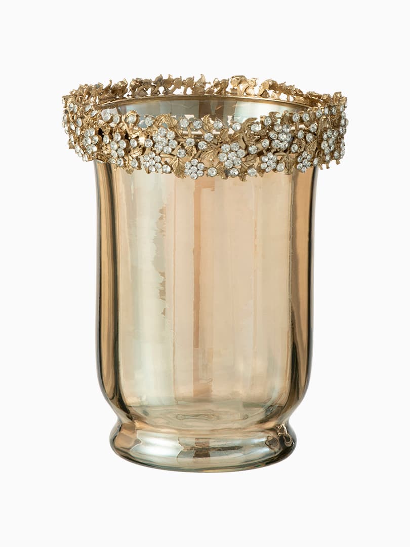 Vaso Porta Candela Oro Fumé