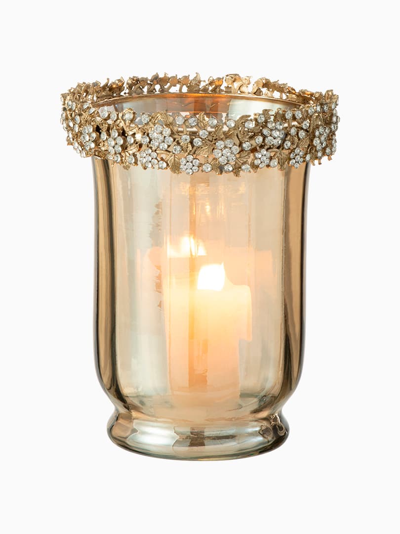 Vaso Porta Candela Oro Fumé