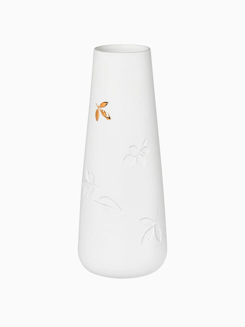 Vaso in Porcellana con Foglia d'Oro