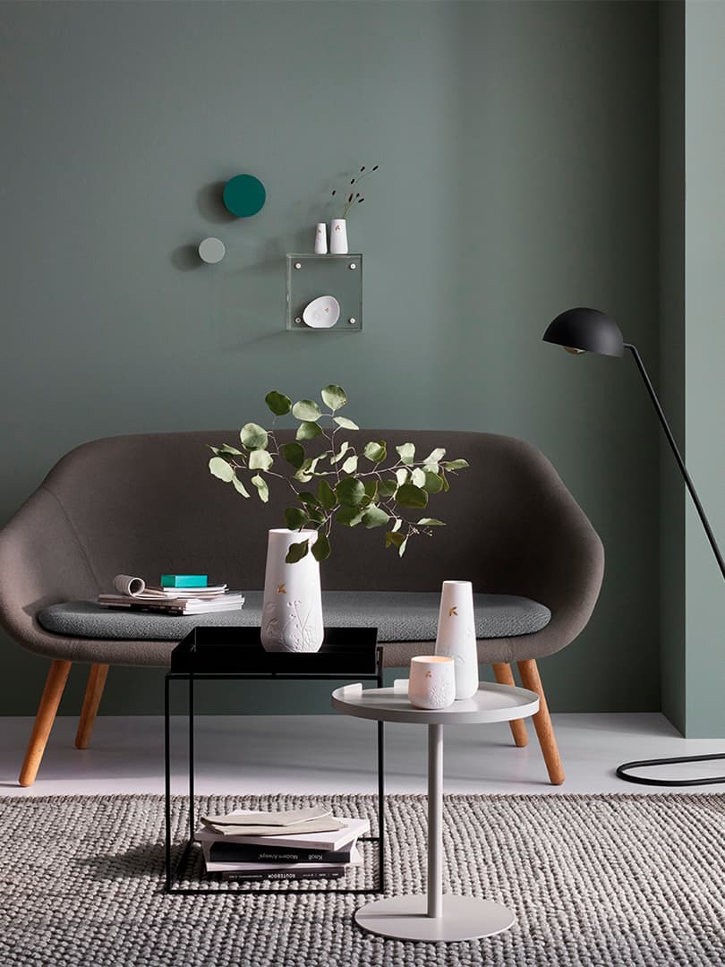 Vaso in Porcellana con Foglia d'Oro