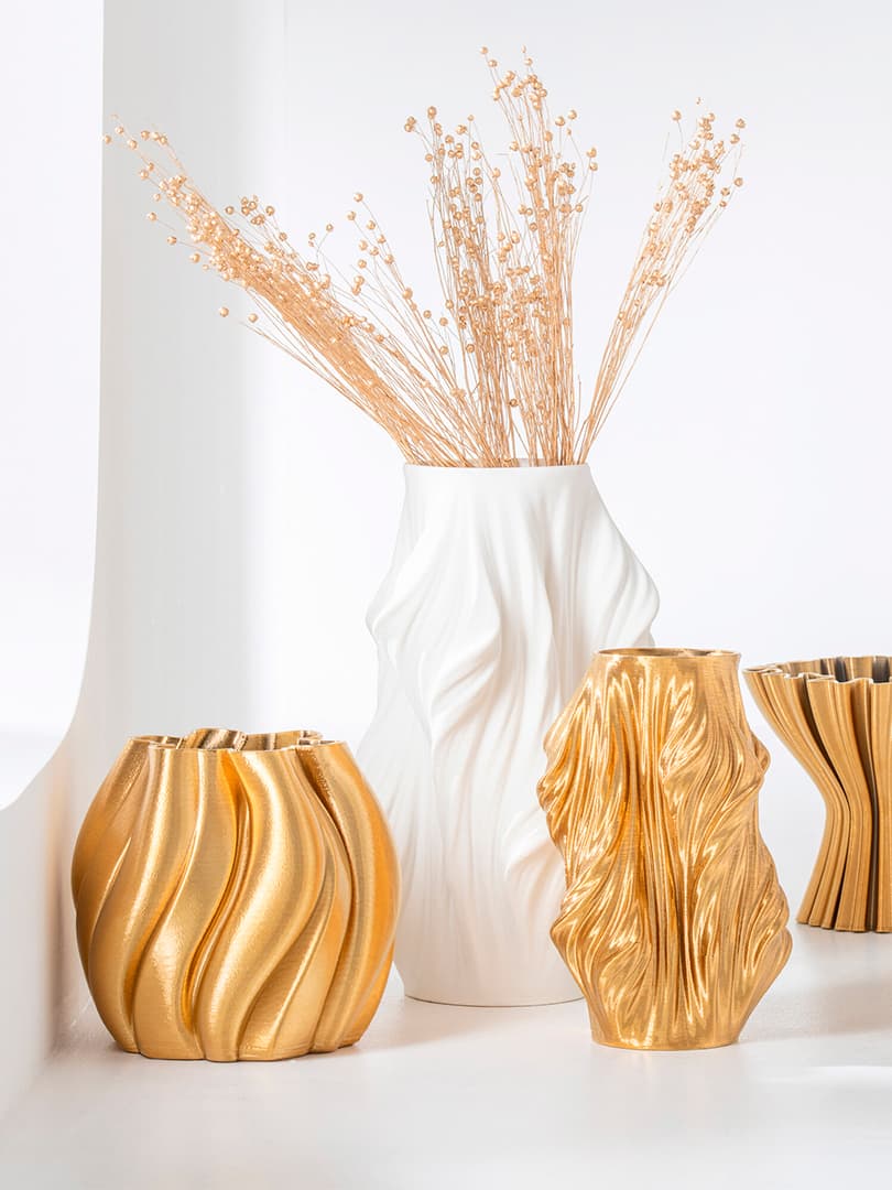 Vaso in Porcellana con Disegno 3d, alt. 40 cm