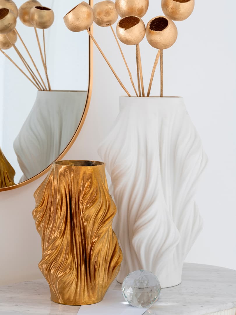 Vaso in Porcellana con Disegno 3d, alt. 40 cm