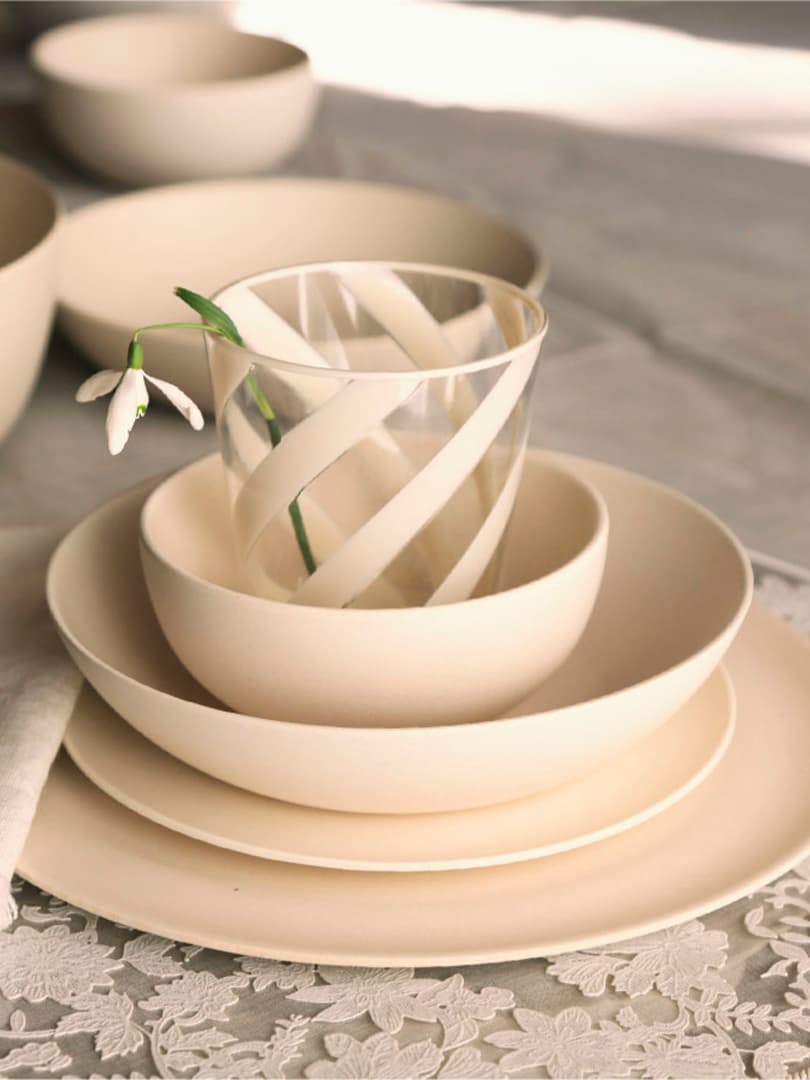 Bicchiere Metacrilato Spirale Crema