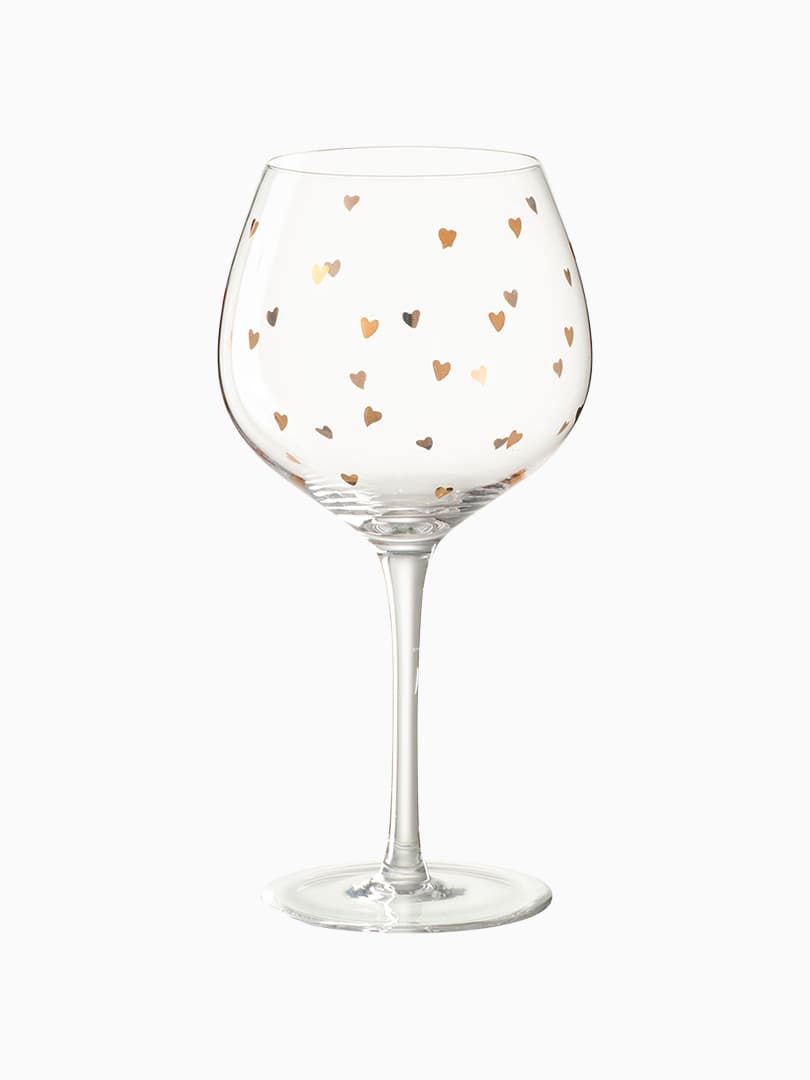 Bicchiere da Vino con Cuoricini Oro