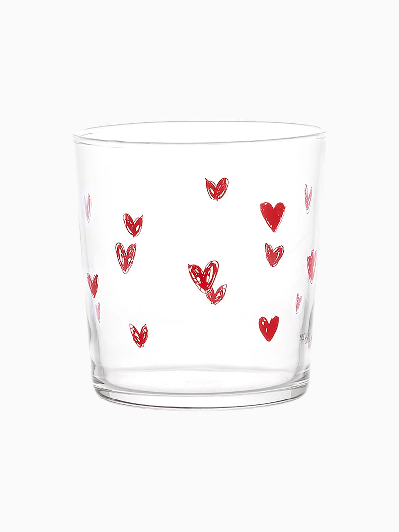 Bicchieri Acqua Set 6 pz Cuori Rossi