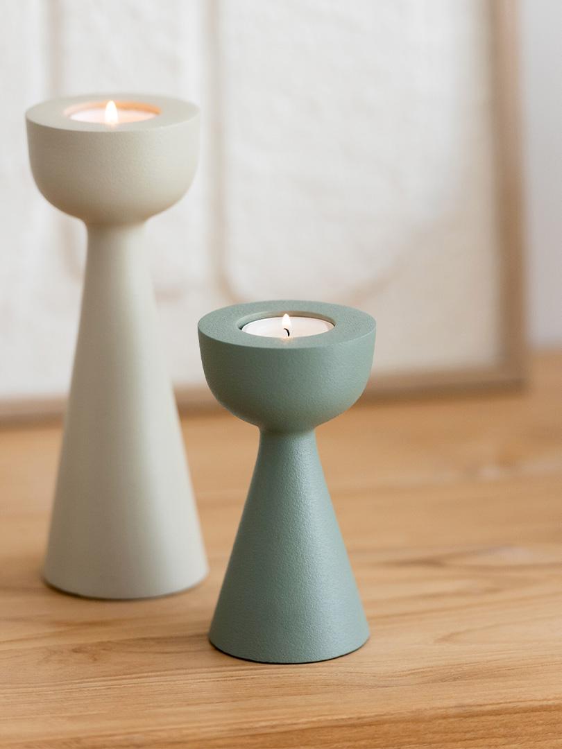 Candeliere Cono Alluminio Avorio Large