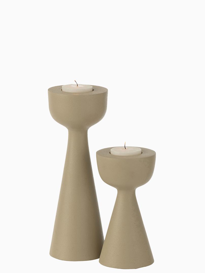 Candeliere Cono Alluminio Avorio Large
