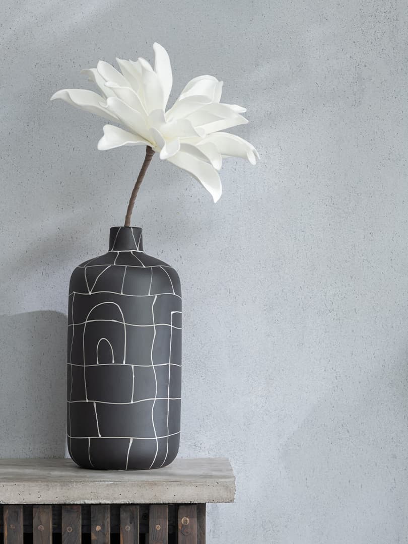 Fiore Foglie Corte 1 Testa Eva Bianco