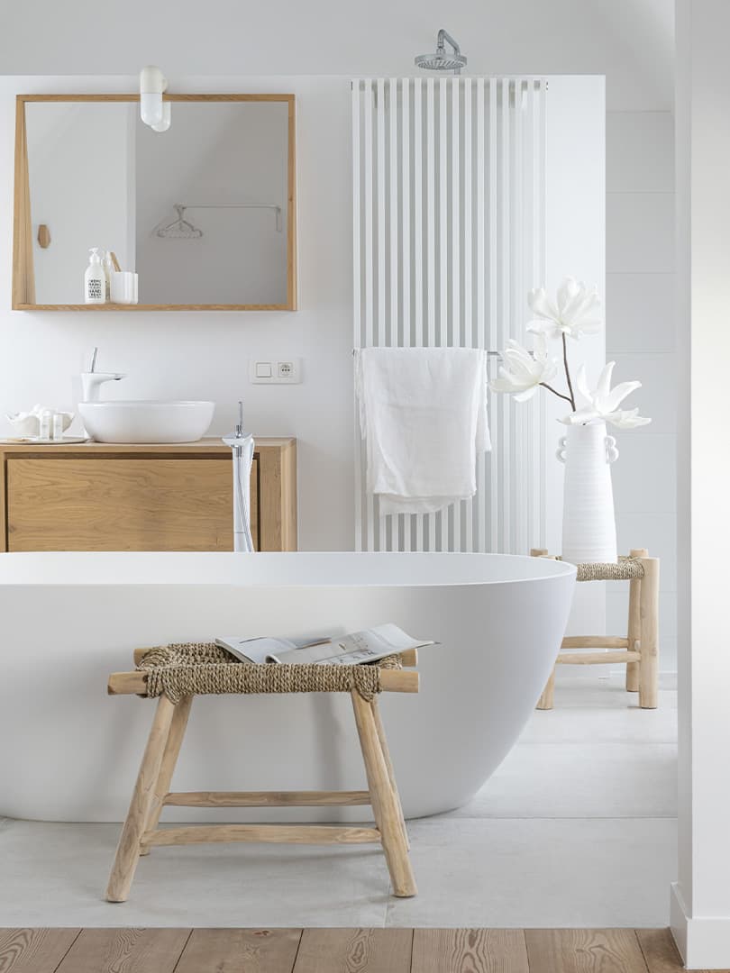 Fiore Foglie Corte 3 Teste Eva Bianco