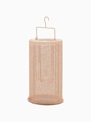 Lanterna Cilindro in Tessuto Colore Sabbia