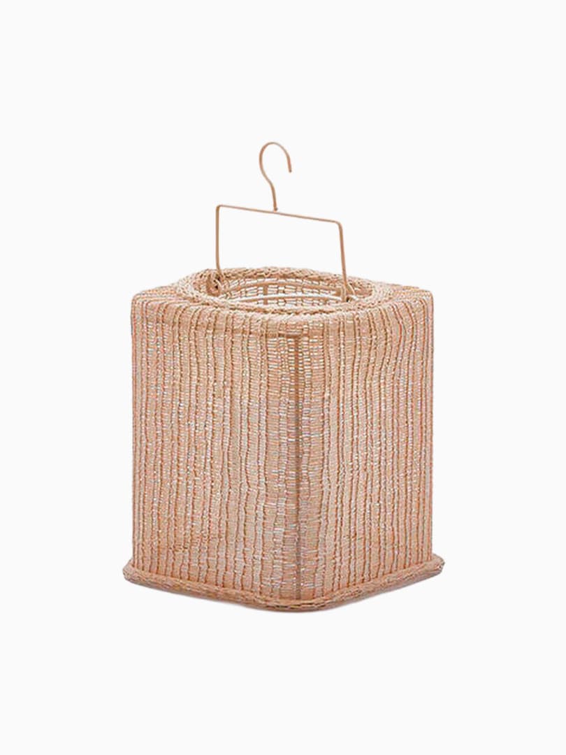 Lanterna Rettangolare in Tessuto Colore Sabbia