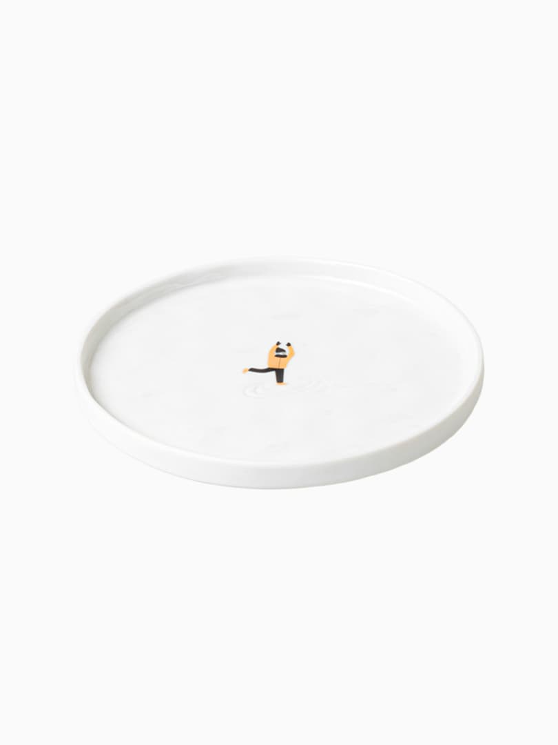 Piatto Dessert in Porcellana Pattinaggio sul Ghiaccio