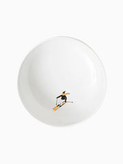 Piatto Fondo in Porcellana Skiing