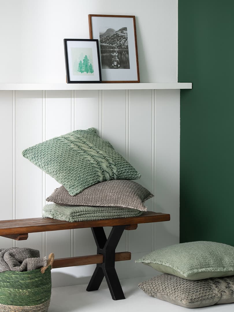 Plaid Bordo Sfilacciato in Cotone e Poliestere Verde