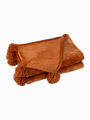 Plaid Pompon color Ruggine