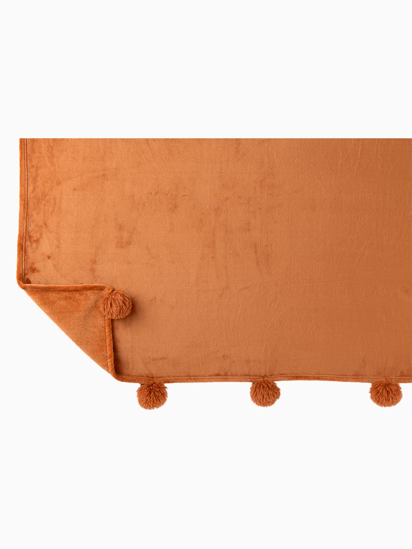 Plaid Pompon color Ruggine