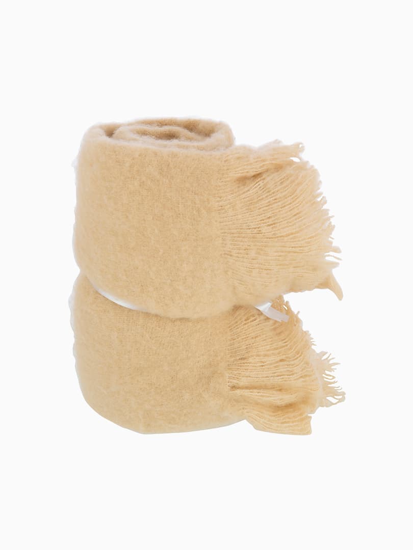 Plaid con Frangia Beige