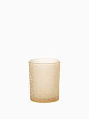 Portacandele Quadretti Vetro Beige Medium