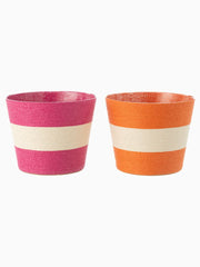 Portavasi Corde Extra Large Rosa e Arancione Assortimento di 2