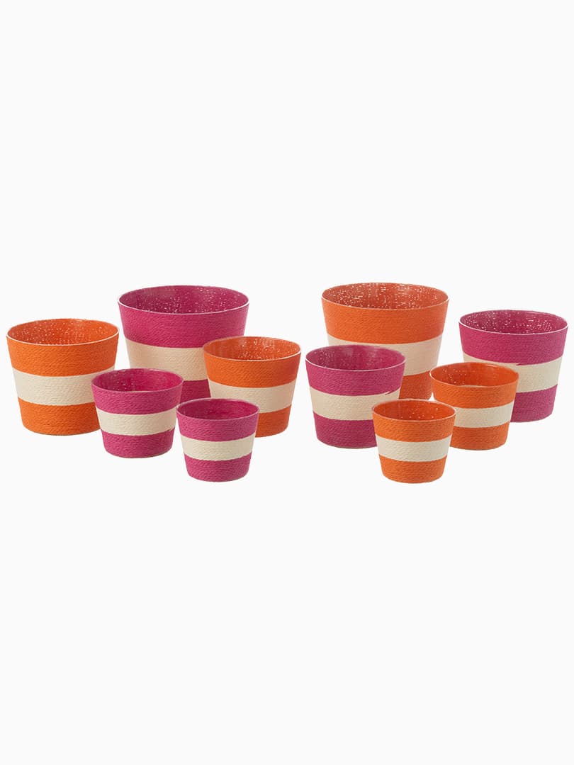 Portavasi Corde Extra Large Rosa e Arancione Assortimento di 2